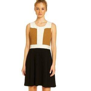 Anthropologie Maeve Color Block Cable Knit Sweater Dress – Size 10